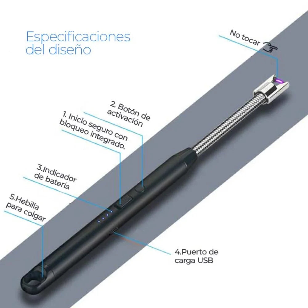 Chispero Encendedor Flexible Carga USB
