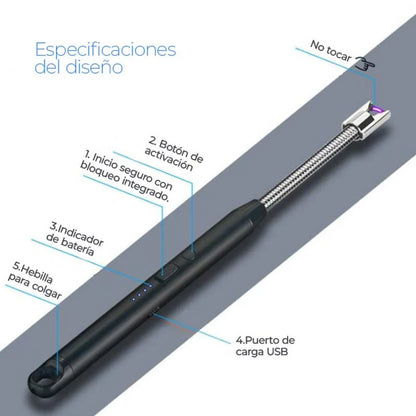 Chispero Encendedor Flexible Carga USB