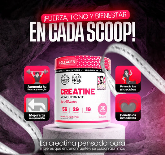 Old School® Monohidrato de creatina para mujeres
