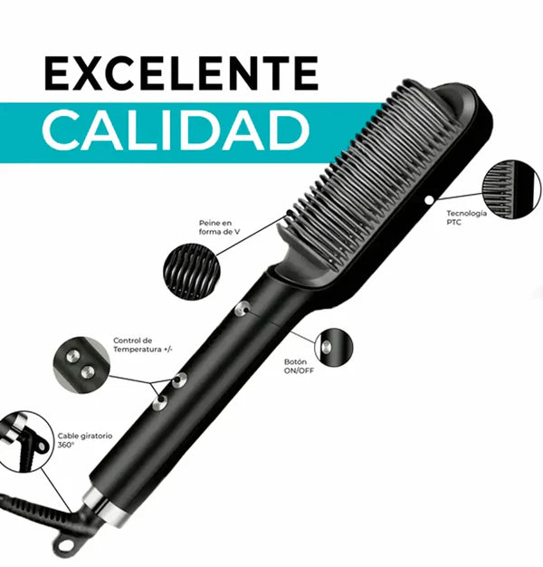 LisoMax® Cepillo Alisador de Pelo Eléctrico Portátil de Cerámica
